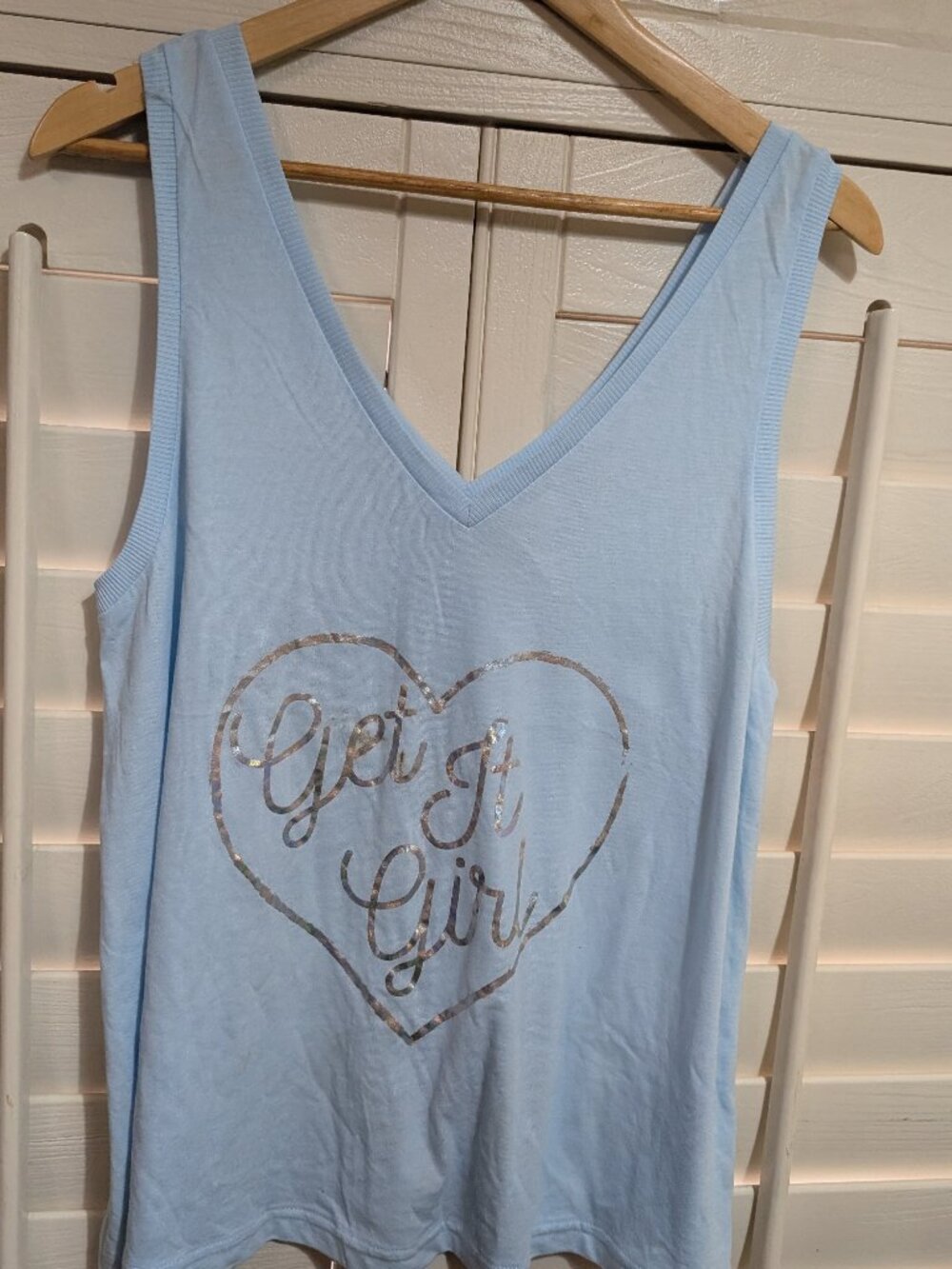 Blue "Get it Girl" Pajama Tank Top Xhilaration Size Large